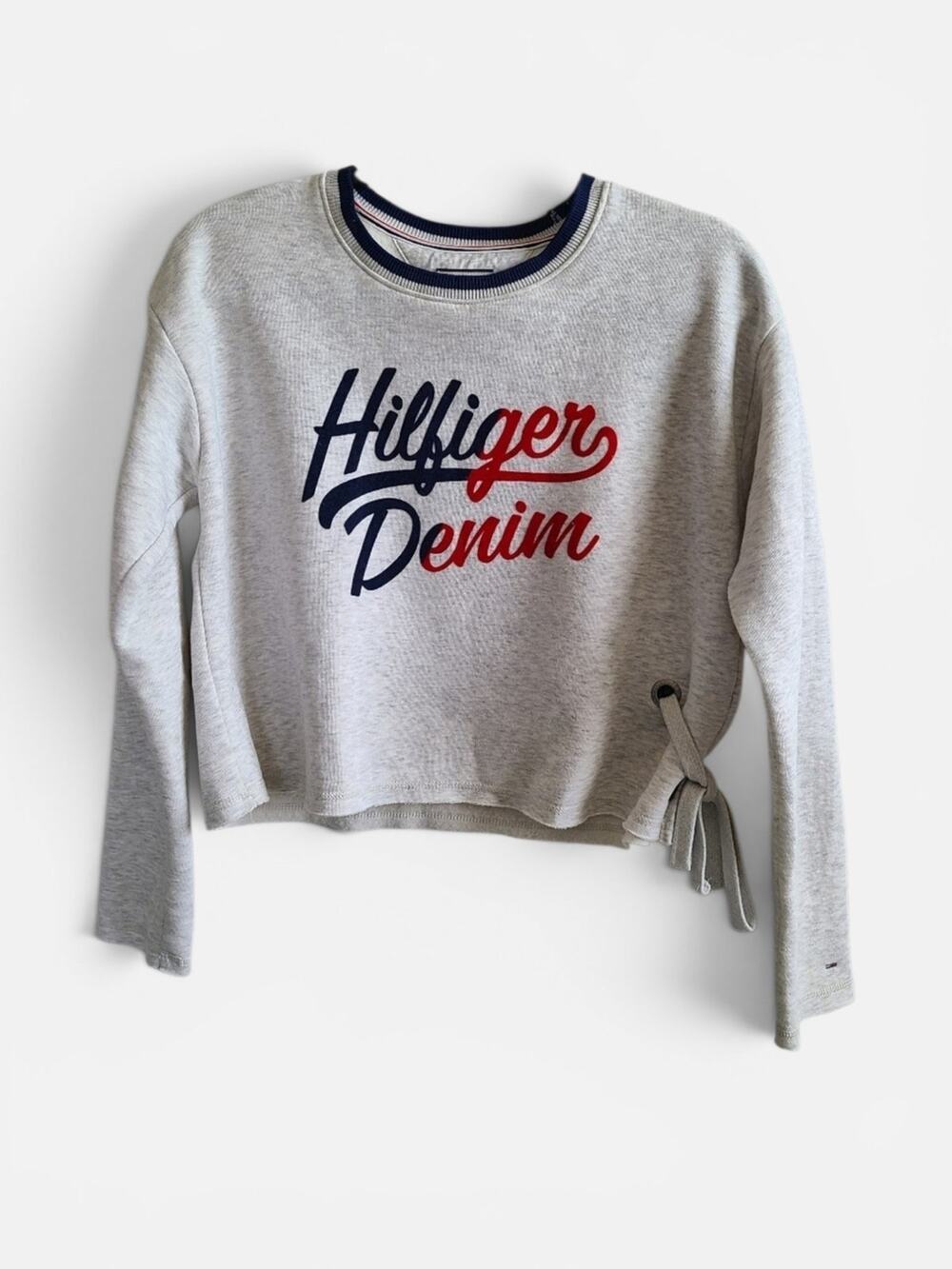 Tommy Hilfiger NWT Heather Gray Logo Cropped‎ Americana Sweatshirt